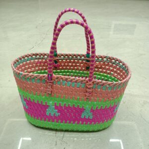 Colorful Handwoven Market Basket